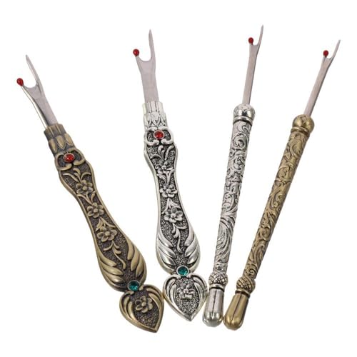 4 Pcs Sewing Seam Rippers,Vintage Stitch Eraser Retro Alloy Metal Seam Sewing Thread Ripper for Suture Removal Sewing Accessory Tools