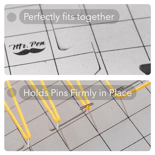 Mr. Pen- Interlocking Blocking Mats, 12” x 12”, 4 Pack with 50 T-Pins