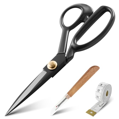 8" Heavy Duty Fabric Scissors, Black Sewing Shears - size: 8 inch