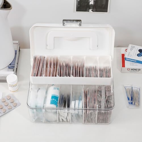 Clear Bandages Organizer Container with Handle, 2 Pack - size: 2 Pack