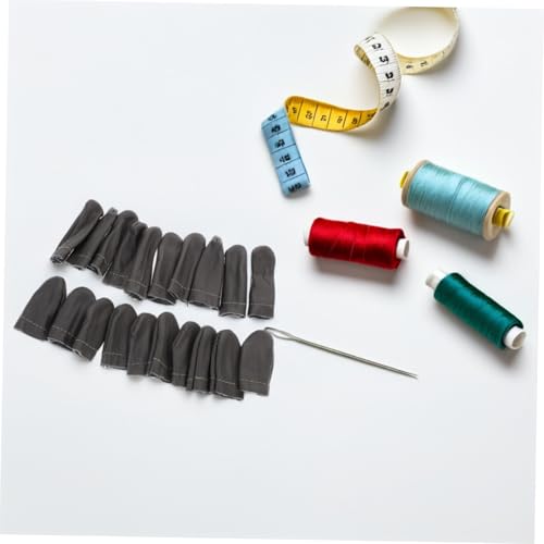 Gadpiparty 20 pcs Leather Finger Cots Sewing Finger Protectors for Needle Felting Knitting Hand Sewing and DIY Crafts Breathable Flexible Covers One Size