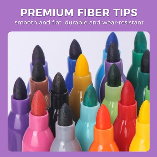 SELEAD 24 Fabric Markers Permanent for Clothes, Fine Tip Art Marker - size: 24 Count (Pack of 1)