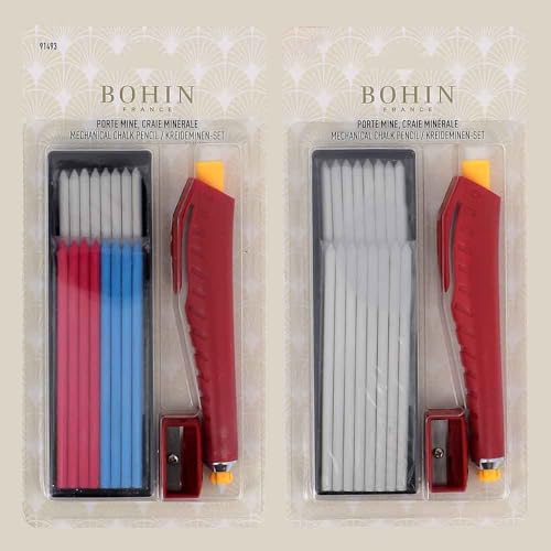 BOHIN Chalk Pencil with Refill, White Marking Tool for Sewing & Tailoring