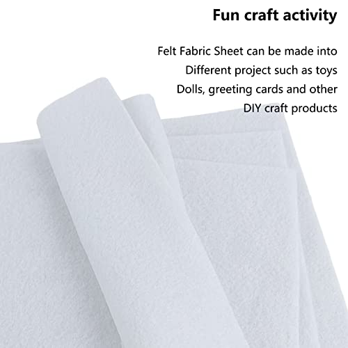 Jtnohx Soft Felt Fabric Flexible Craft Felt Sheets White 6" 20Pcs 1.4mm - color: White