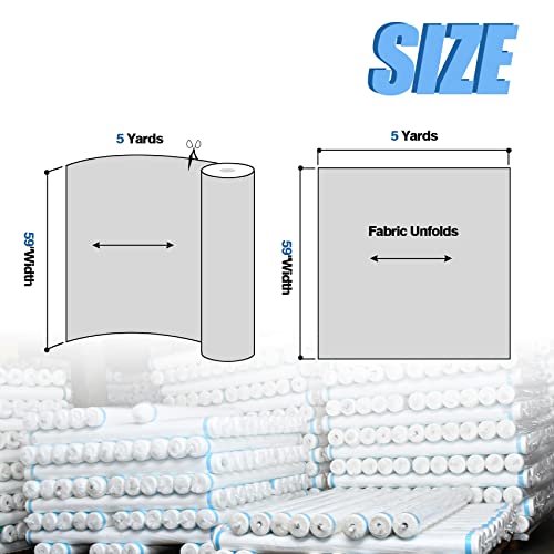 2 Yard White Twill Cotton Canvas Fabric,Natural Thick Cotton Poplin Fabric By The Yard,59 Inches Wide 100% Cotton, Embroidery Muslin Quilting Fabric Material for Sewing Material Apparel Cloth - color: White, size: 2 Yards