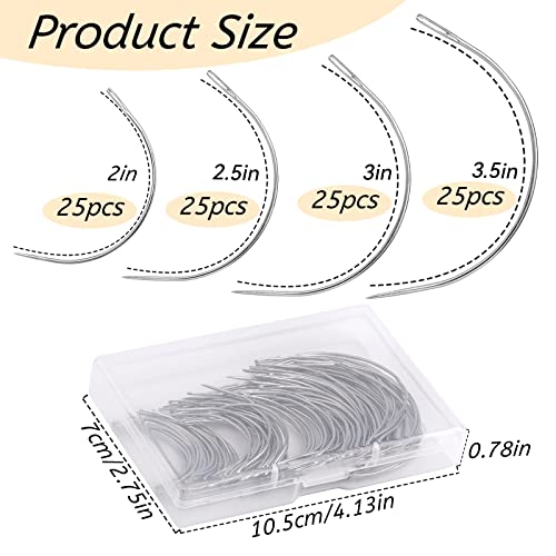 Curved Needles, 100 PCS Curved Sewing Needles, Curved Upholstery Needle - style: 100 PCS