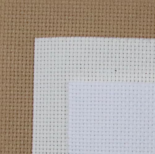 KCS 3 pc of 15" x 18"(38cmx45cm) 14 Count Cross Stitch Cotton Aida Cloth Needlework Rolled Fabric Box,14CT,White+Antique White+Khaki - color: White+antique White+khaki, size: 14CT