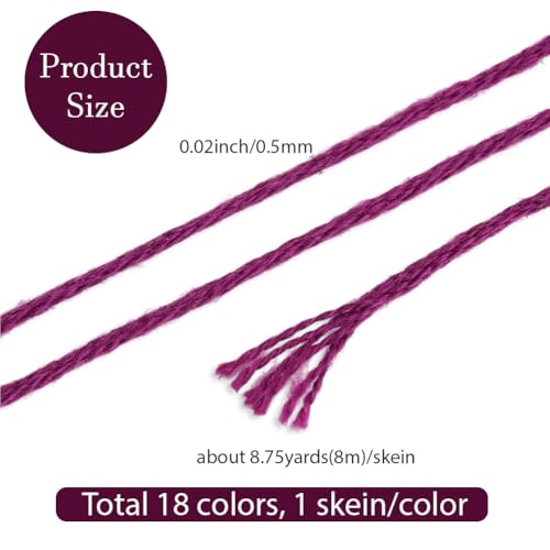 18 Skeins 6 Strands Pink Embroidery Thread Floss for Hand Sewing - color: Pink