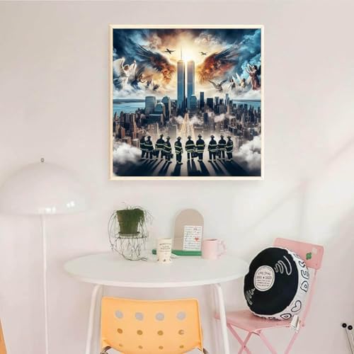 Dugsmgd Firefighter Diamond Art Kits for Adults, Diamond Painting 14X14 in - color: Firefighter