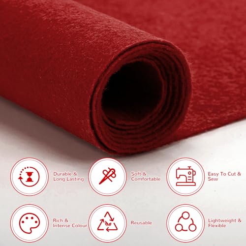 Felt Fabric 36" X 36"(1 Square Yard) (Burgundy) - color: Burgundy, size: 36" X 36"