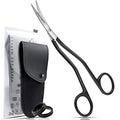 Applique Scissors for Embroidery - Double Curved Handle, 6", Black - color: Black