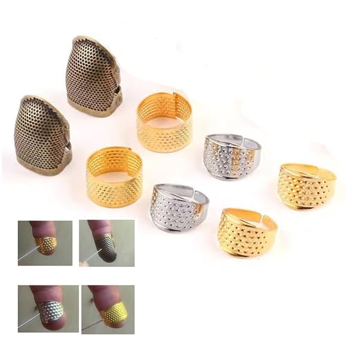 Bouclel 8 PCS Knitting Thimble,Sewing thimbles,Sewing Finger Protector,