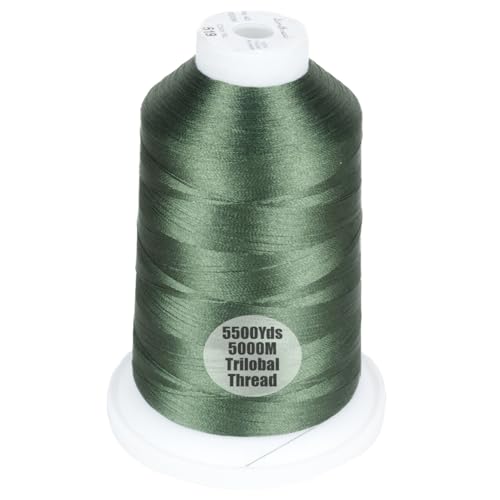 Simthread 5500Yds/5000M 40WT Polyester Embroidery Thread Green 519 - color: Green-519