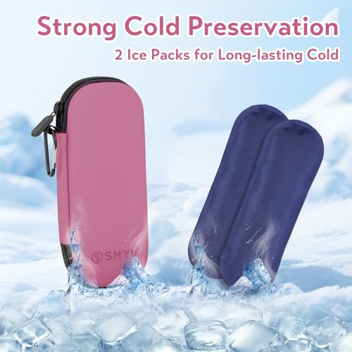 SMYV Insulin Cooler Travel Case with 2 TSA Approved Ice Packs, Pink - color: Eva Pink