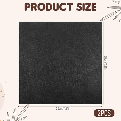 Black Felt Fabric, 2 PCS 12" X 12" Felt Fabric Sheets for Crafts 1mm Thick Squares Craft Felts Fabric-Sheets Non-Woven Felts Paper Pads for Patchwork DIY Sewing Art Crafts,