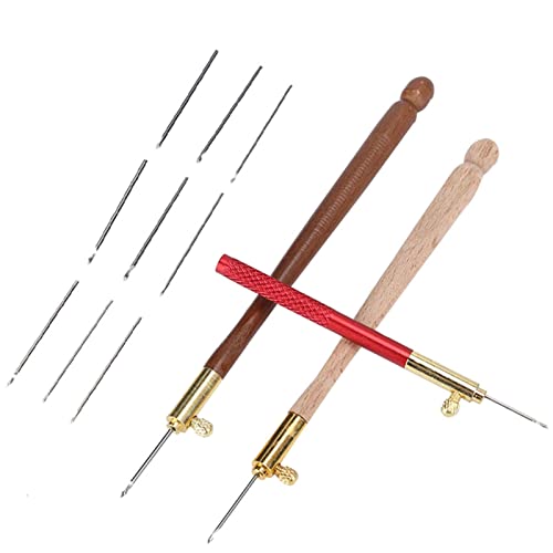 Moofey Tambour Embroidery Kit, 3PCS Tambour Hook with 9 Needles