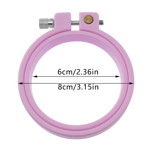 yyangz 2PCS DIY Mini Embroidery Hoops Plastic Embroidery Tension Hoops Sewing Tension Rings Adjustable Coil Design for Cross Stitch DIY Tool Accessories