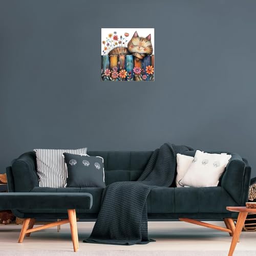Cat Flowers Stamped Cross Stitch Kits for Adults Beginner, Counted Cross Stitch Kits Printed Stitching Cute Patterns Dimensions Needlepoint Art Crafts Embroidery Kits for Adults - color: Cross Stitch-1222-3
