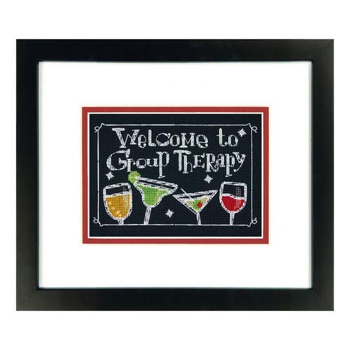 Dimensions Group Therapy Counted Cross Stitch Kit, Mini Cross Stitch, 5” x 7” - color: Group Therapy