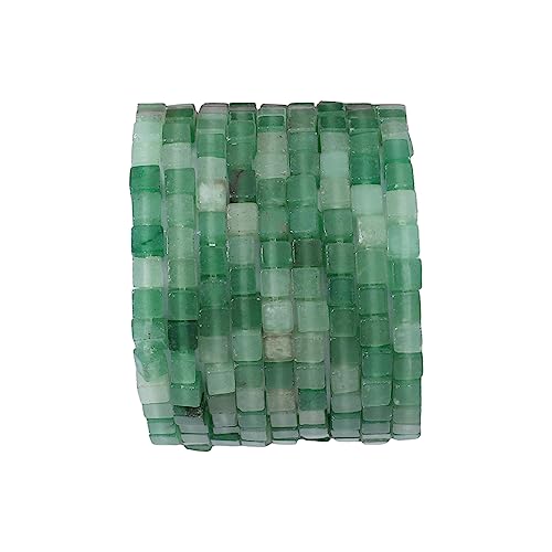 BEADIA Natural Green Aventurine Square Stone Beads 4x4mm 85pcs Cube Loose Semi Gemstone Beads for Jewelry Making Design - color: Green Aventurine