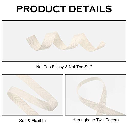 Willbond 100% Cotton Twill Tape 1/2 Inch X 25 Yards Herringbone,None - color: Beige, size: 1/2 Inch, 82 Yards