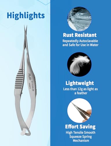 RWD VANNAS Micro Spring Scissors, 3.2" Straight Fan Tip (S11036-08) - size: Fan Straight Tip-S11036-08