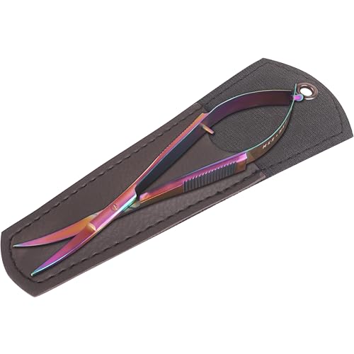 Spring Action Scissors for Applique & Embroidery - Curved, 4.5", Rainbow - color: Rainbow