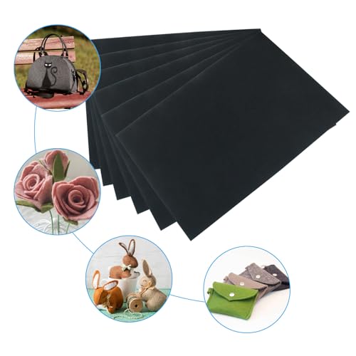 12 Pcs Black Felt Sheets, 8 x 12 Inch, 1mm Thick - color: Black