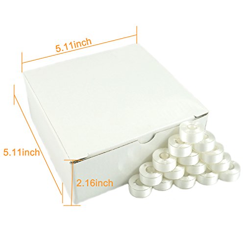 New brothread 144pcs Size A SA156 Prewound Bobbin Thread -White - color: White SA156 60WT