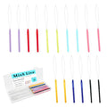 16pcs Hair Extension Loop Needle Threader - 8 Color Plastic Threader Tool for Embroidery, Craft, Quilting, Knitting, Feather Extensions, DIY Craft, Micro Rings, Tufting Gun, Braiding Tools