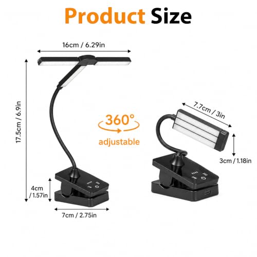 2 Pack Clip-On Easel Light, Rechargeable Artist Lamp for Painting