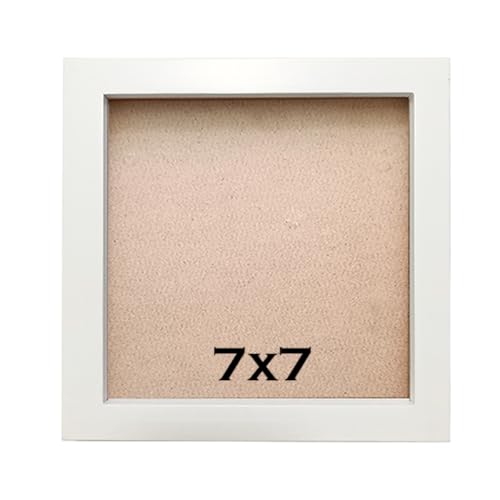 ZXT-parts 7x7 Picture Frames Set of 10, White Solid Wood Wall Mounted - size: 7x7