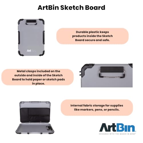 ArtBin Sketch Board with Internal Craft Storage, Drawing Surface, Grey