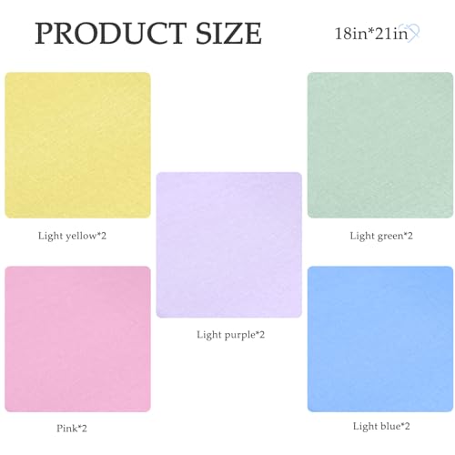 10 Pieces 18x21 in Macaron Cotton Fabric Precut Quilting Fabric Bundles Solid Colors Layer Cakes Quilt Material for DIY Craft Sewing Embroidery (Yellow Light Green Pink Lavender Light Blue Set) - color: Macaron*2