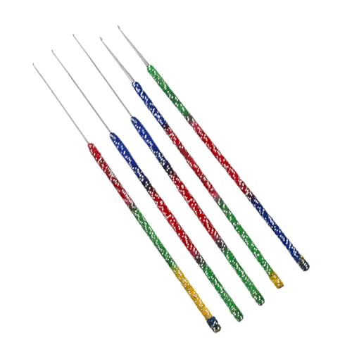 Multi-Color Aari Work Embroidery Needle Set Pack of 5 Fine Hook Needles for Zardozi, Maggam, Crochet & Designer Stitching