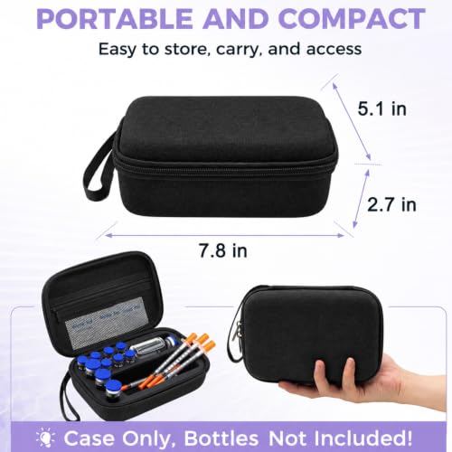 Peptide Case for Fridge Bac Water for Peptides for 3ml 5ml 10ml 30ml Vials - color: Black- 7×(1-3ml)+3*(1-10ml)+1*30ml