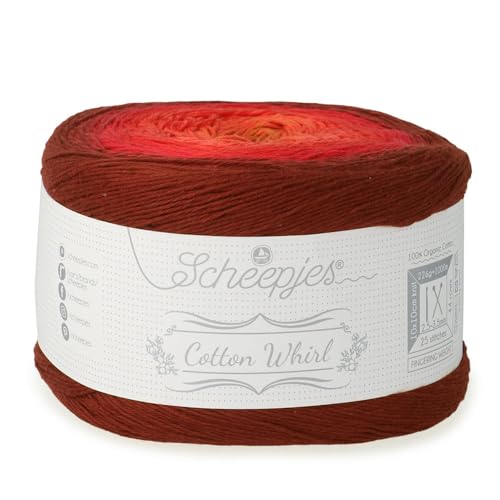 Scheepjes Cotton Whirl 1000m Gradient Yarn, 738 Crimson Cloak, 1 Cake - color: 738 Crimson Cloak
