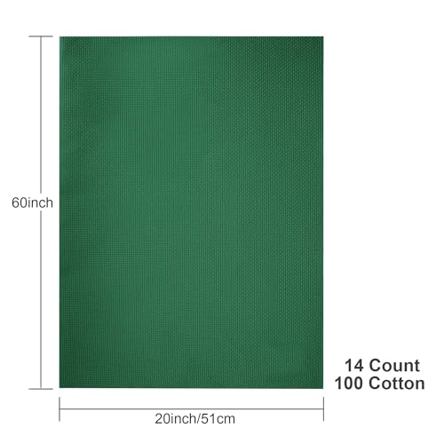 Aida Cloth 14 Count Cross Stitch Fabric,20×60inch (14CT,Hunter Green) - color: Hunter Green, size: 14CT