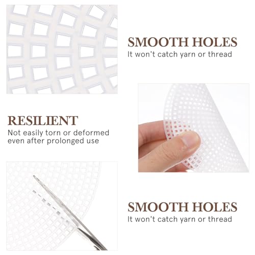 GLEAVI 30Pcs Round Plastic Canvas Sheets: Clear Mesh Canvas Kit for Crochet Bag Bottom, Cross Stitch & Embroidery - 3 Sizes (5.75", 4.5", 3")