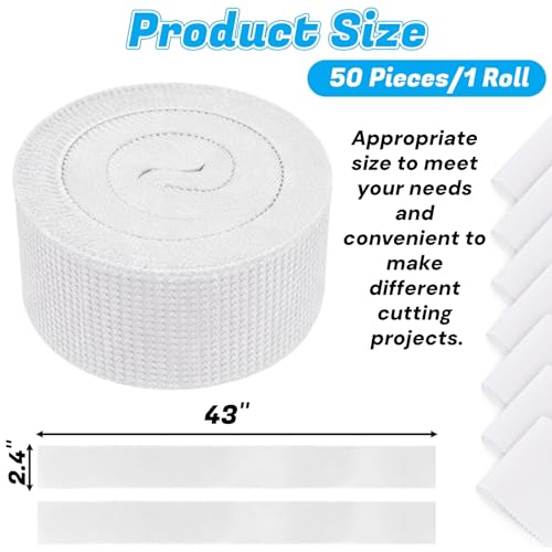 50 Pieces Jelly Fabric Strips Roll for Quilting, 43 x 2.4 Inch