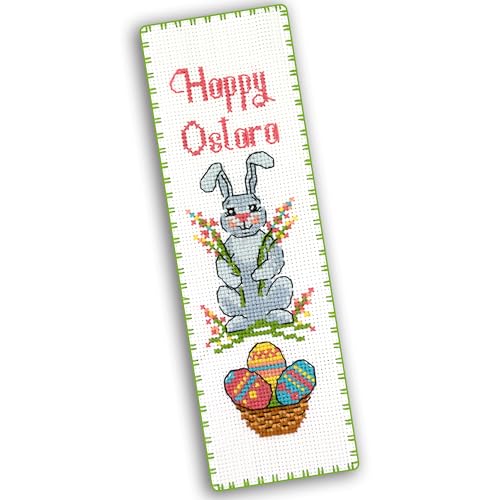 Povitrulya Cross Stitch Bookmark Kit Wheel of The Year: Ostara – Counted DIY Embroidery Set for Adults & Beginners, Bunny Easter Spring Equinox Pagan Wiccan Floral Gift - color: Ostara