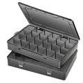 Gbivbe Large 24 Grids Plastic Organizer Box Adjustable Dividers,Clear Storage Box for Jewelry, Art DIY Crafts, Washi Tapes, Beads and Small Parts(Black,2Pack) - color: Black-2