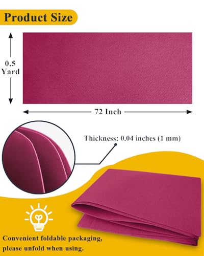 Fuchsia Felt Fabric 72" x 18", Large Stiff Craft Felt Sheet by The Yard - color: Fuchsia, size: 72" X 18" (0.5 Yard)