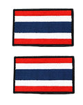 Uijokdef 2 PCS Asia Flag Patches Hook and Loop Fastener Embroidered Tactical Military National Asia Patch (Thailand) - color: Thailand
