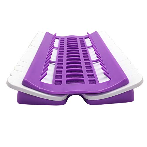 30 Positions Floss Organizer Embroidery Shelf Thread Organizers for Cross Embroidery Thread Holder with 4Pcs Replaceable Paper Card Needle Holder (Purple) - color: Purple