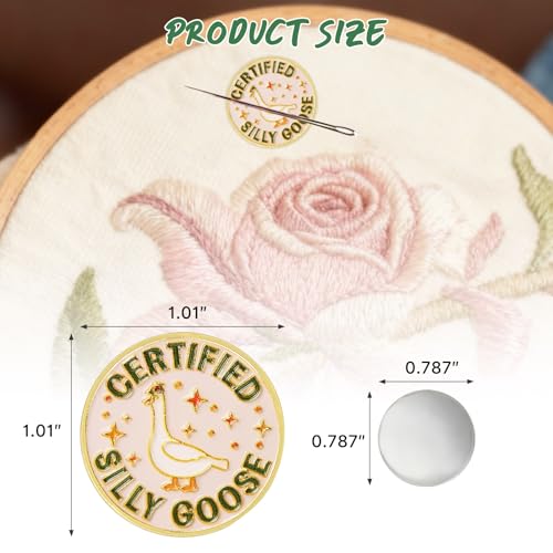 WUSUTE Funny Needle Minder for Cross Stitch, Certified Silly Goose Needle Minder Magnet for Organizing, Embroidery Sewing Needle Holder Needlework Accessories - color: White Certified Silly Goose