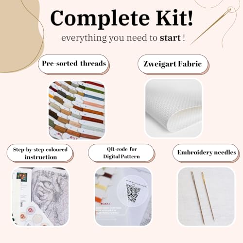 Luca-S Cross Stitch Kit Flowers Shop, BU5044, Counted Cross Stitch Kit for Adults, Needlecraft and Embroidery Kit