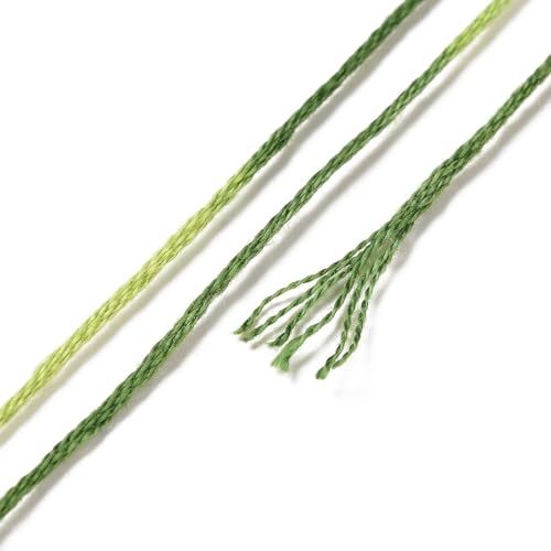 FASHEWELRY 10 Skeins Embroidery Floss Friendship Bracelet String Threads 6-Ply 0.5mm Green Cross Stitch Embroidery Thread for Sewing Bracelet Making Stitching Crafts - color: Green, size: 0.5mm