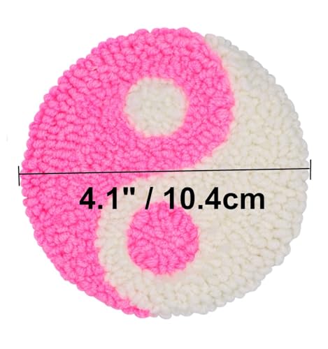 Mefatus Punch Needle Kit for Beginners Adults Kids Easy Punch Needle Embroidery Kit Tool Threader Fabric Hoop Yarn Rug Tufting Coaster Art and Crafts - color: #1 pink