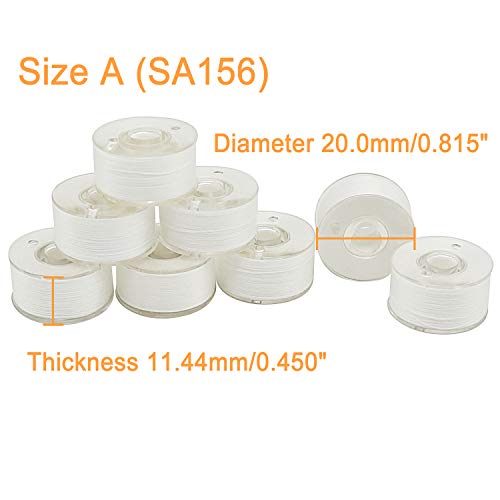 New brothread 25pcs Size A SA156 Prewound Bobbin Thread -White - color: 90wt white